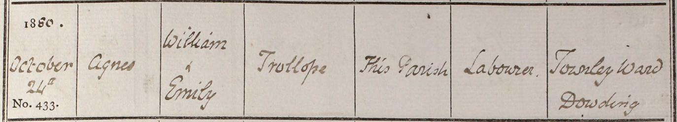 1880 Christening - Agnes Trollope