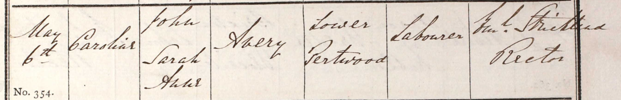 1864 Christening - Caroline Avery