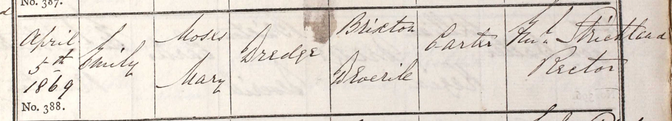 1869 Christening - Emily Dredge