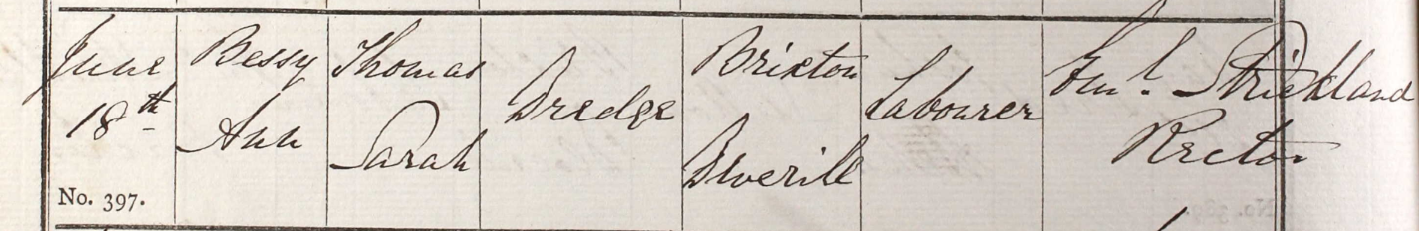 1871 Christening - Bessie Ann Dredge