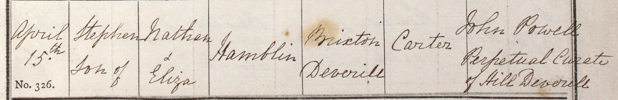 1860 Christening - Stephen Hamblin