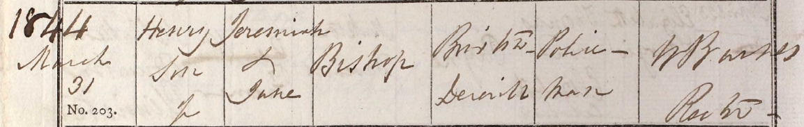 1844 Christening - Henry Bishop