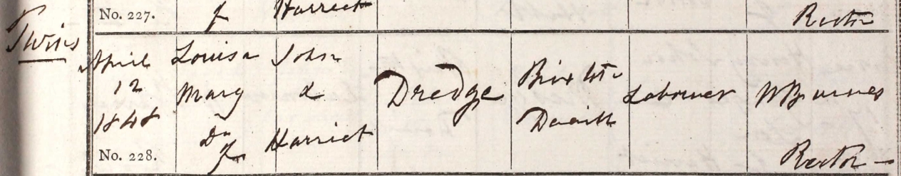 1848 Christening - Louisa Mary Dredge