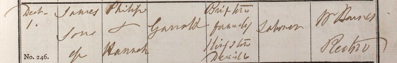 1850 Christening - James Garratt