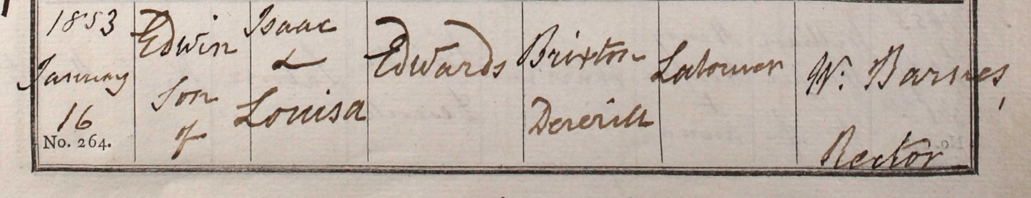 1853 Christening - Edwin Edwards
