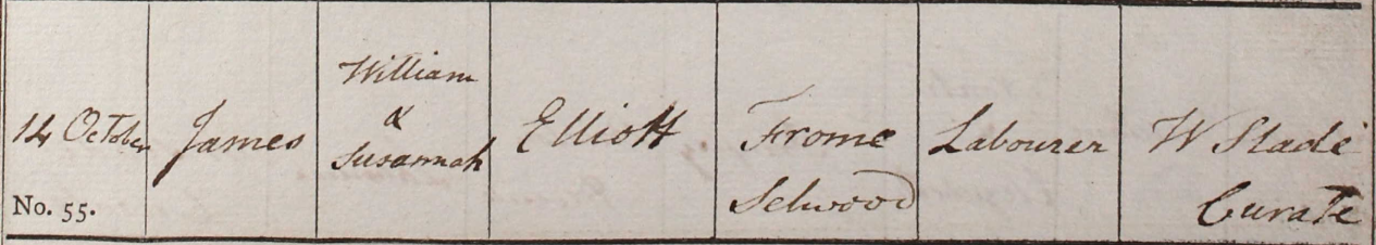 1821 Christening - James Elliott