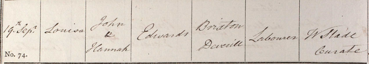 1824 Christening - Louisa Edwards