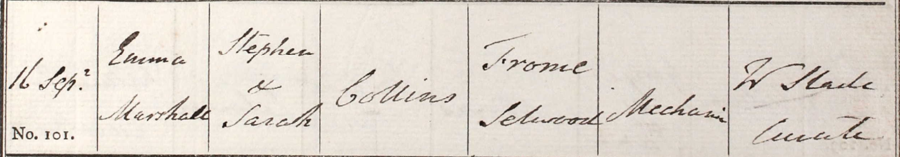 1827 Christening - Emma Marshall Collins